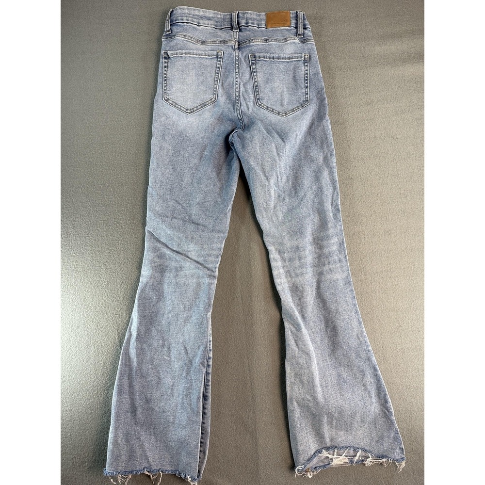 BKE Parker Jeans Womens 27x32 Light Wash Blue High Rise Flare Distressed Denim - Picture 2 of 12